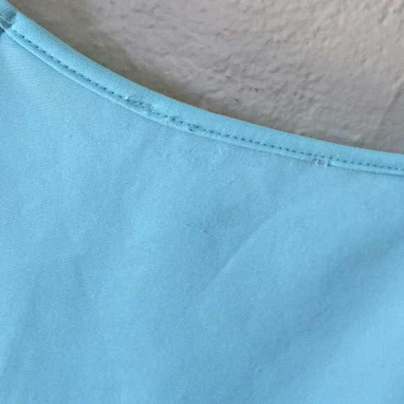 L Cyan Blue Peplum Top - Picture 7 of 7